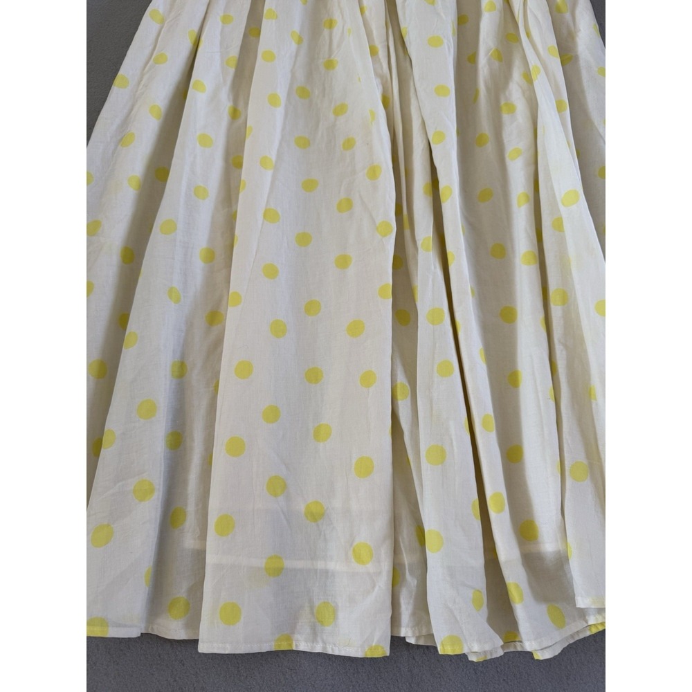 Anthropologie WHIT TWO Polka Dot Maxi Dress in Yellow & White Cotton Size M - Picture 9 of 16